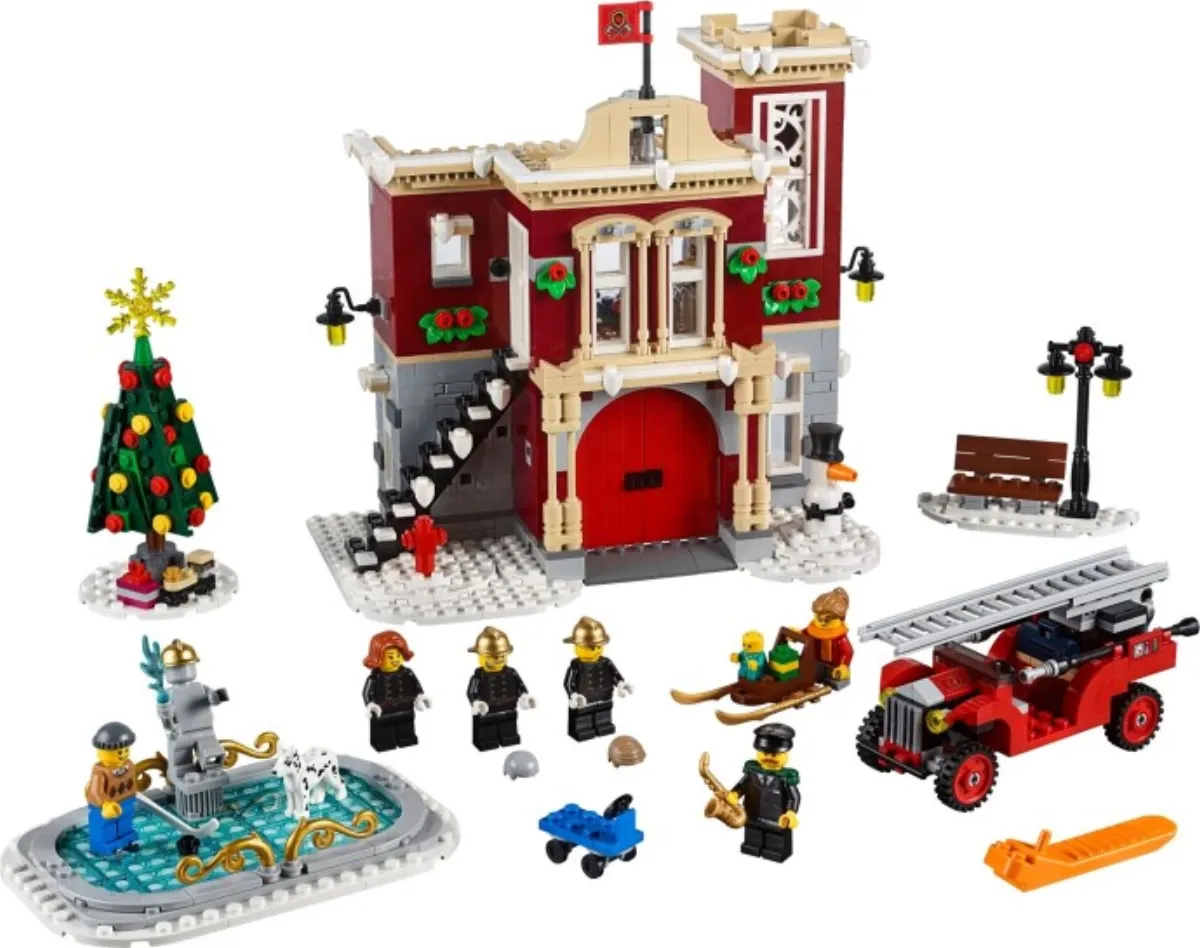Winter Village Fire Station set photo