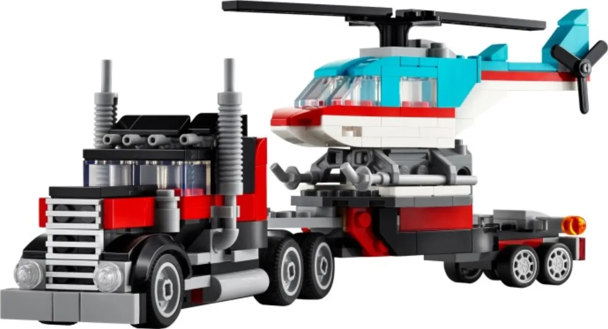 Flatbed Truck with Helicopter set photo