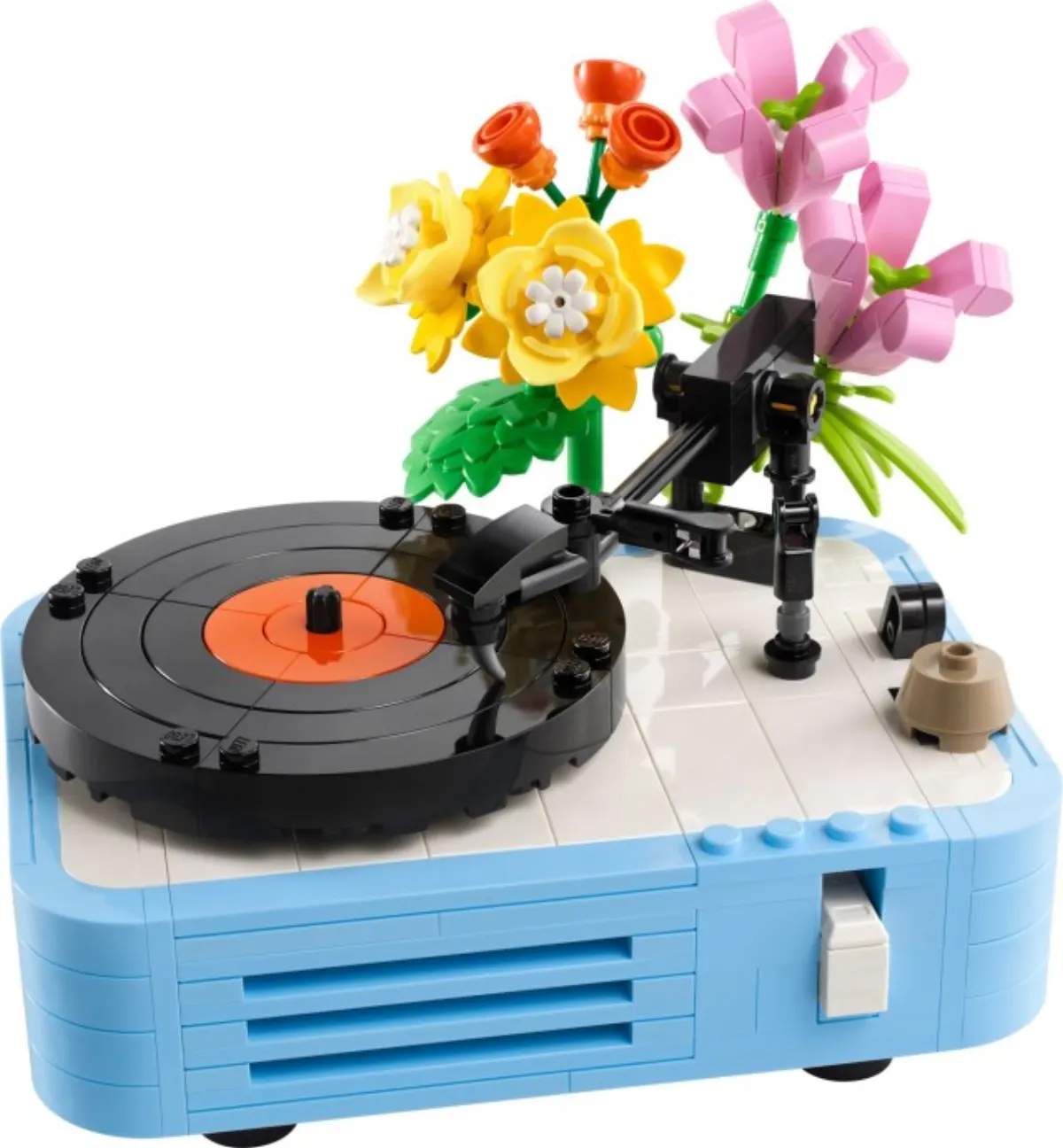 Record Player with Flowers set photo