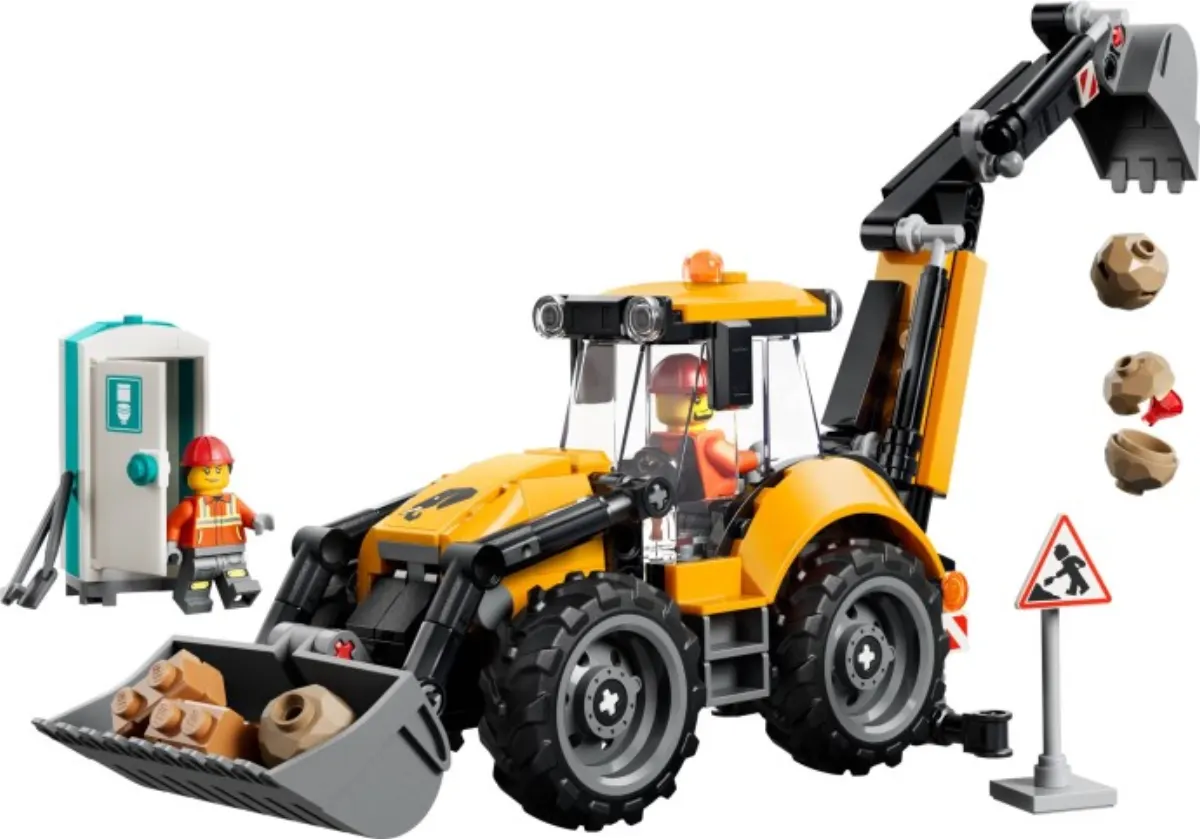 Yellow Backhoe Loader set photo