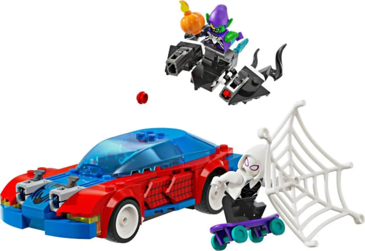 Spider-Man Race Car & Venom Green Goblin set photo