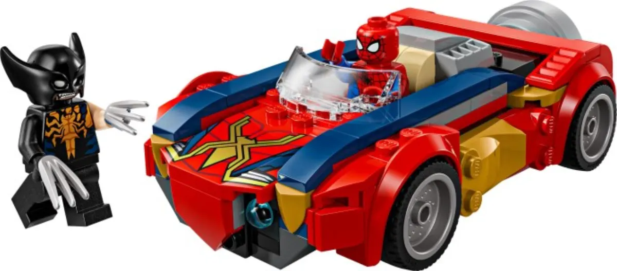 Spider-Man Car vs. Venomized Wolverine set photo